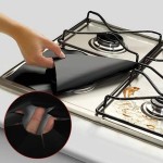 Set of 4 pieces stove protection foil, black color